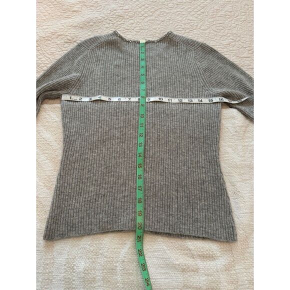 INC Cashmere Ribbed Embellished Cardigan, Grey, size S - Picture 3 of 3